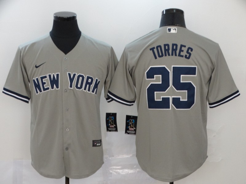 Men New York Yankees #25 Torres Grey Nike Game MLB Jerseys->kansas city royals->MLB Jersey